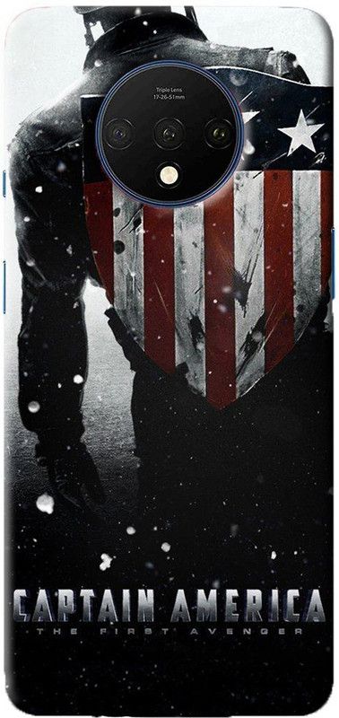 NDCOM Back Cover for ONEPLUS 7T Captain America Printed  (Multicolor, Hard Case, Pack of: 1)