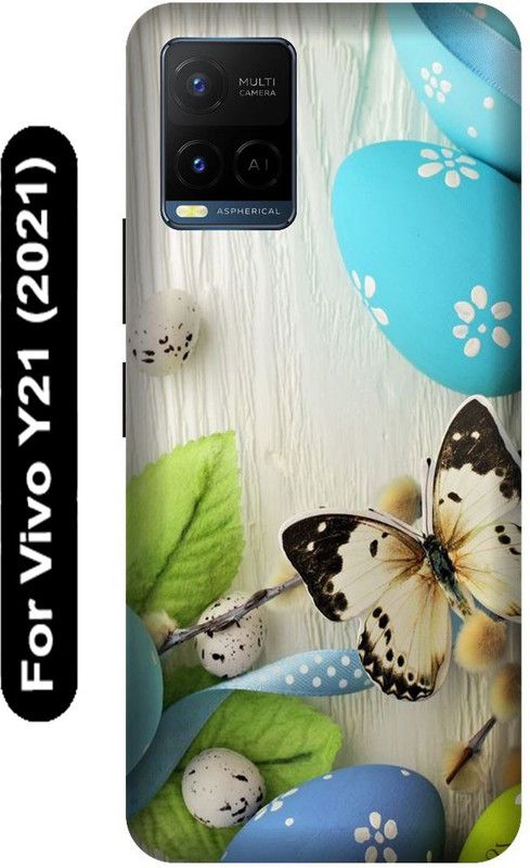 SSMORYA Back Cover for Vivo Y21 2021, Vivo V2111, Butterfly Printed  (Multicolor, Hard Case, Pack of: 1)