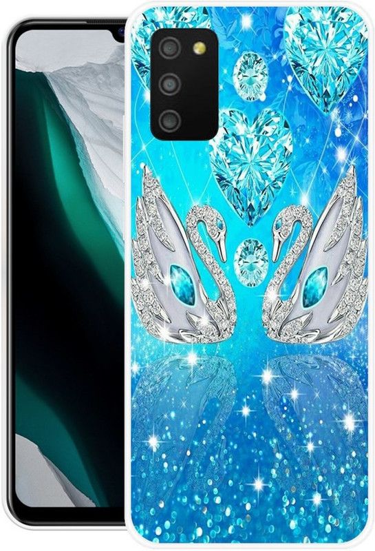 NEVYZAP Back Cover for Samsung Galaxy F02s  (Blue, Grip Case, Silicon, Pack of: 1)