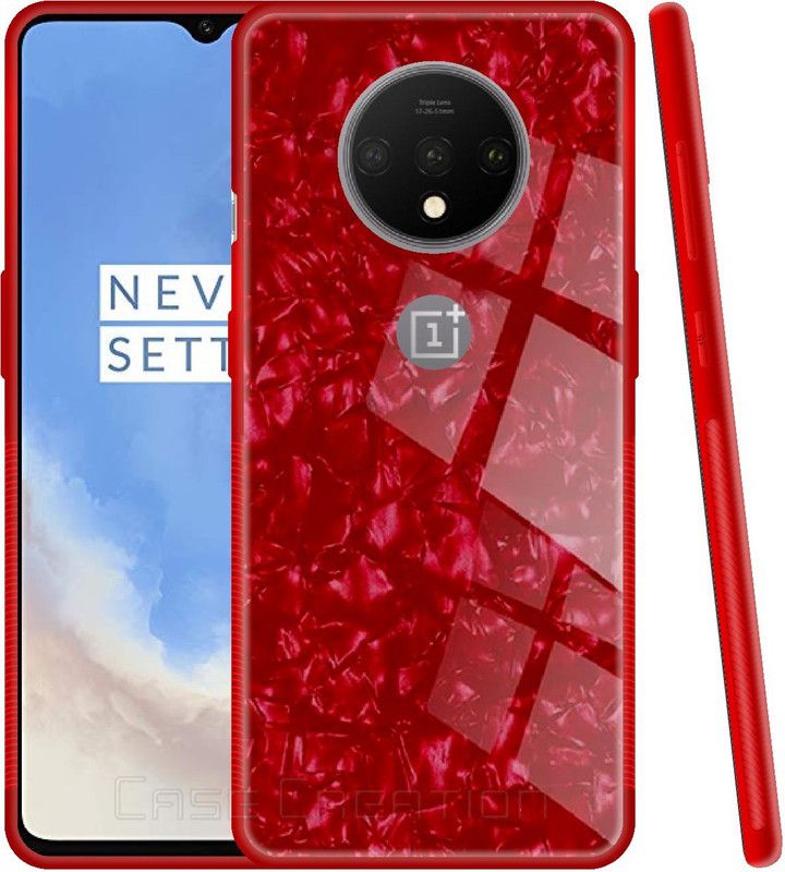 CASE CREATION Back Cover for OnePlus 7T  (Red, 3D Case, Pack of: 1)