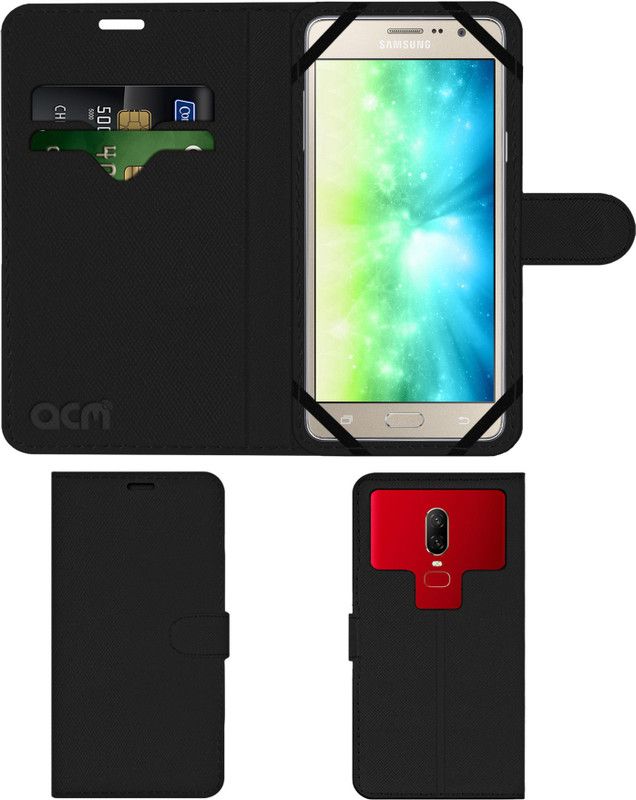 ACM Flip Cover for Samsung Galaxy On7 Pro  (Black, Cases with Holder, Pack of: 1)
