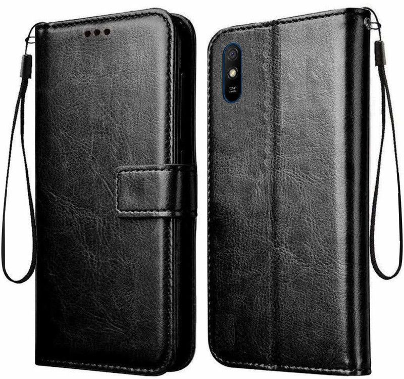 Slugabed Flip Cover for Xiaomi Mi Redmi 9A, Redmi 9A Sport, Redmi 9i, Redmi 9i Sport  (Black, Cases with Holder, Pack of: 1)