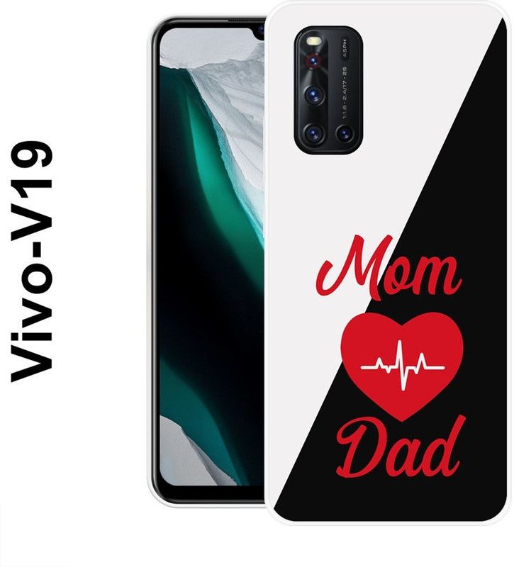 redfly Back Cover for Vivo V19  (Black, White, Grip Case, Silicon)