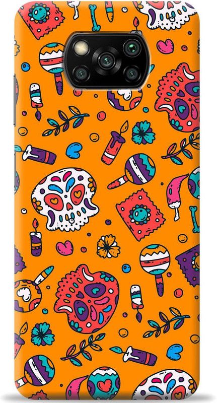 Crafter Back Cover for Poco X3  (Orange, Shock Proof, Pack of: 1)