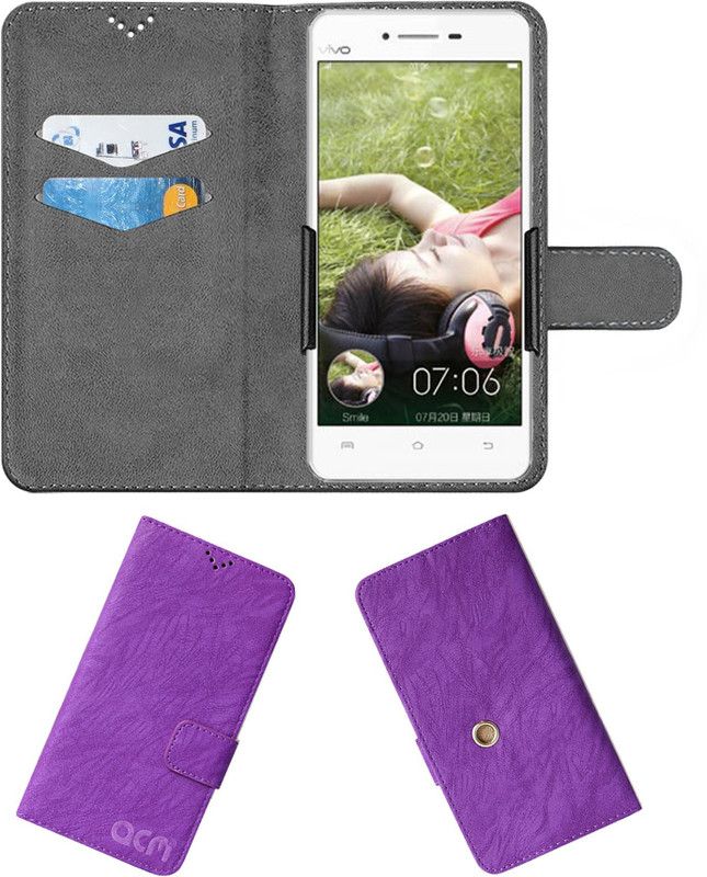 ACM Wallet Case Cover for Vivo Y27l  (Purple, Cases with Holder, Pack of: 1)