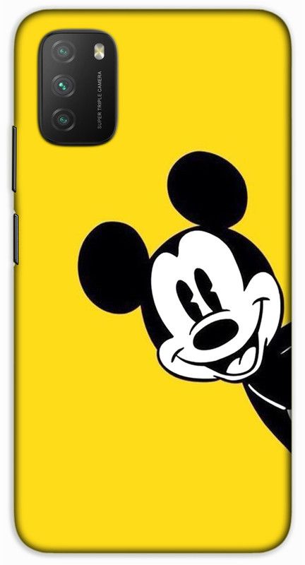 iprinto Back Cover for Poco M3 mickey mouse Back Cover  (Yellow, Hard Case)