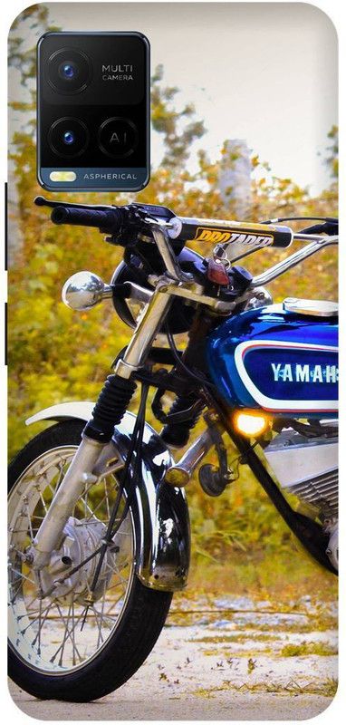 DIKRO Back Cover for vivo Y21, V2111, YAMAHA, RX100, BIKE, LOVER  (Yellow, Hard Case, Pack of: 1)