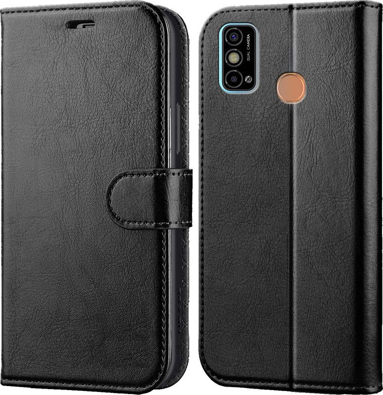 Unirock Wallet Case Cover for Tecno Spark Go 2021  (Black, Dual Protection, Pack of: 1)