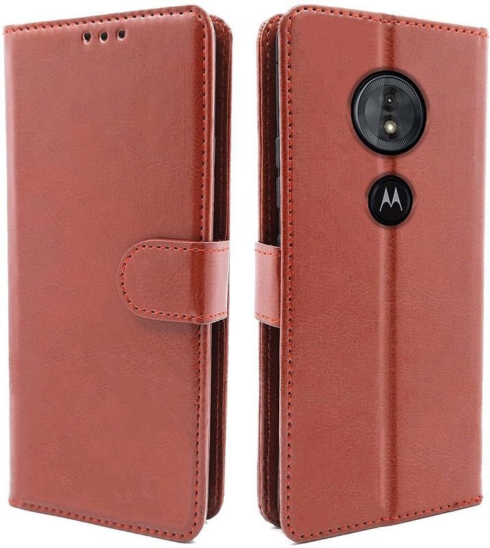 Frazil Flip Cover for Motorola Moto G6 Play  (Brown, Cases with Holder, Pack of: 1)