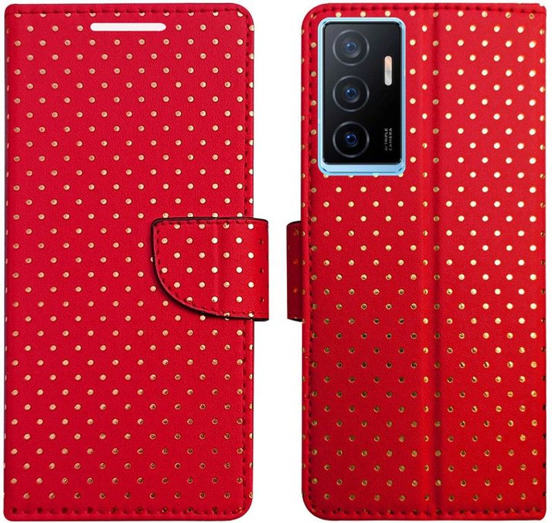 AD Enterprises Flip Cover for Vivo Y75 4G  (Red, Magnetic Case, Pack of: 1)