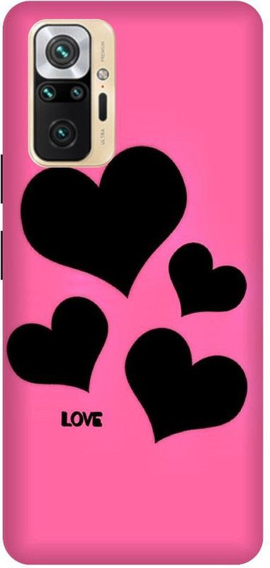 UMPRINT Back Cover for Redmi Note10 Pro Pink Heart Love Printed Back Cover  (Multicolor, Hard Case, Pack of: 1)