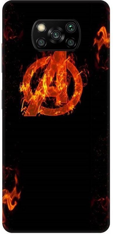 UMPRINT Back Cover for Poco X3/MZB9965IN Avenger Avenger Logo Printed Back Cover  (Multicolor, Hard Case, Pack of: 1)