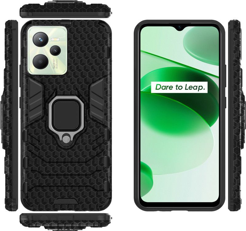 Knotyy Back Cover for realme C35  (Black, Shock Proof, Pack of: 1)