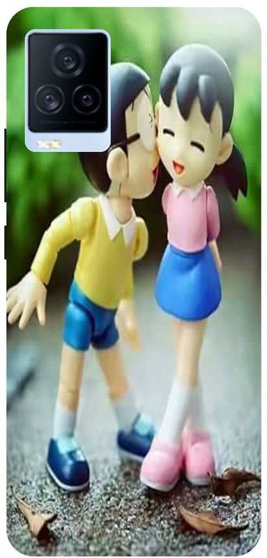 PICHKU Back Cover for IQOO 7 (4G)- V2049A-DORAEMON,DISNEY,NOBITA,SHIZUKA,CARTOON,LOVE,COUPLE,GIRLS  (Yellow, Hard Case, Pack of: 1)