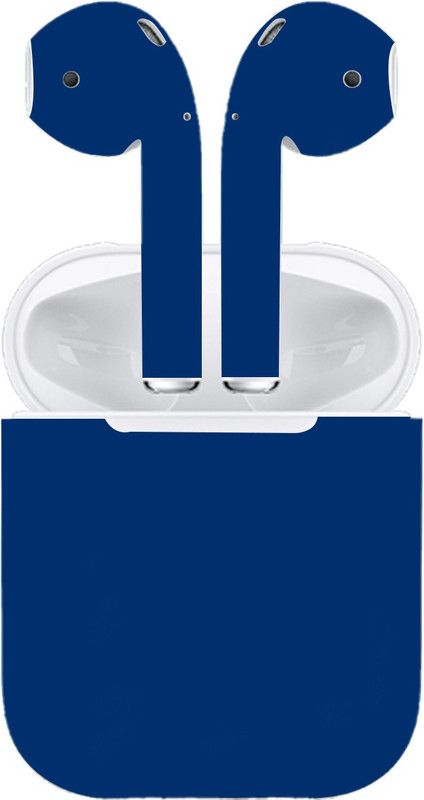 BugguSkin Apple AirPods 1, apple airpods 1 Mobile Skin  (Ultra Super Dark Blue Matte Skin With High Mattte Finish.)