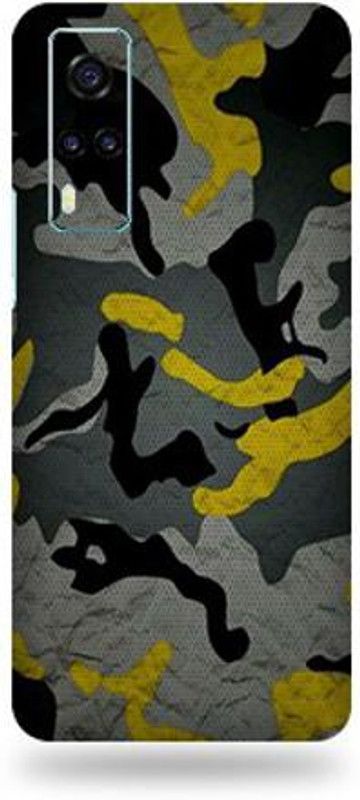 CLAXA Camouflage Yellow Vivo Y31 Back Skin Guard....., Camouflage Yellow Mobile Skin  (Camouflage Yellow Skin With Super matte finish.....)
