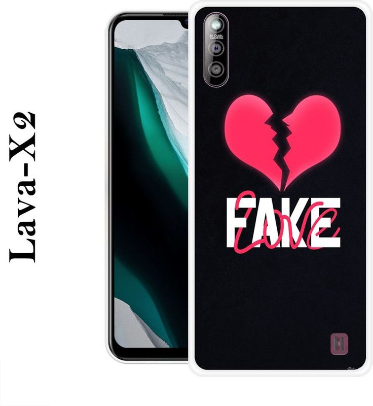 REALKING Back Cover for Lava X2  (Black, White, Grip Case, Silicon)