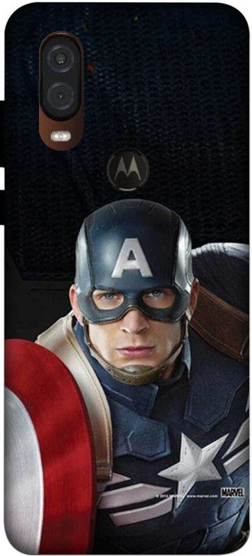NDCOM Back Cover for Motorola One Vision Captain America Avenger Printed  (Multicolor, Hard Case, Pack of: 1)