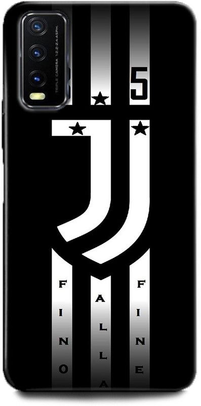 INDICRAFT Back Cover for Vivo Y12G, V2068 JUVENTUS, JERSEY, BLACK AND WHITE, SPORTS  (Multicolor, Dual Protection, Pack of: 1)