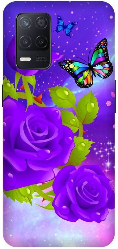 PHONE WALEY.COM Back Cover for Realme 8 (5G) , RMX3241 ,Flower, Red Roses,Abstract,Texture,Colourful Love Couples,Printed  (Multicolor, Hard Case, Pack of: 1)
