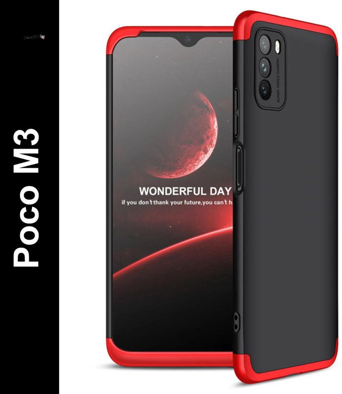 FlareHUB Back Cover for POCO M3  (Red, Black, Hard Case, Silicon, Pack of: 1)