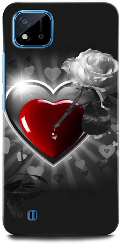 ORBIQE Back Cover for Realme C11 2021 RMX3231 HEART, ROSE, LOVE, FLOWER, COUPLE LOVE  (Multicolor, Hard Case, Pack of: 1)