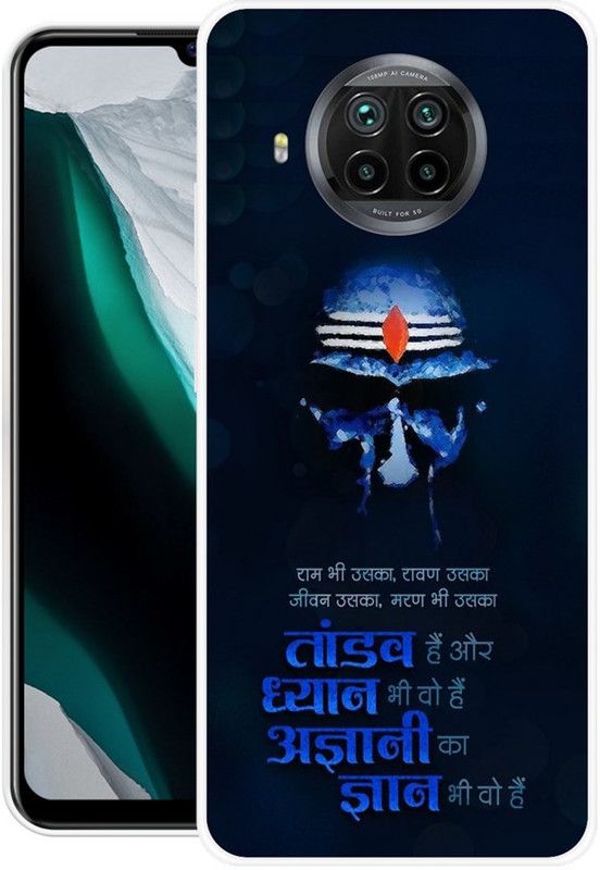 BLUEBUG Back Cover for Mi 10i  (Black, Blue, Grip Case, Silicon, Pack of: 1)