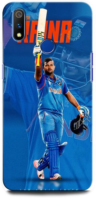 GRAFIQE Back Cover for Realme 3 RMX1825 SURESH RAINA, INDIAN CRICKETER, SPORT  (Multicolor, Shock Proof, Pack of: 1)