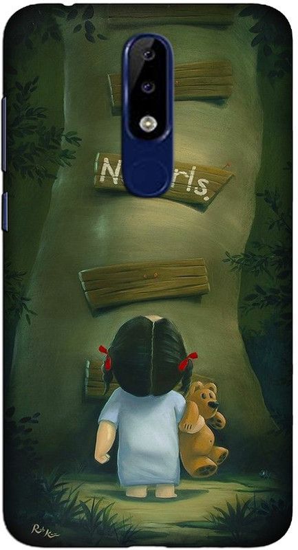 CROKIAN Back Cover for Nokia 6.1 Plus Cartoon Girl Back Cover  (Multicolor, Hard Case, Pack of: 1)
