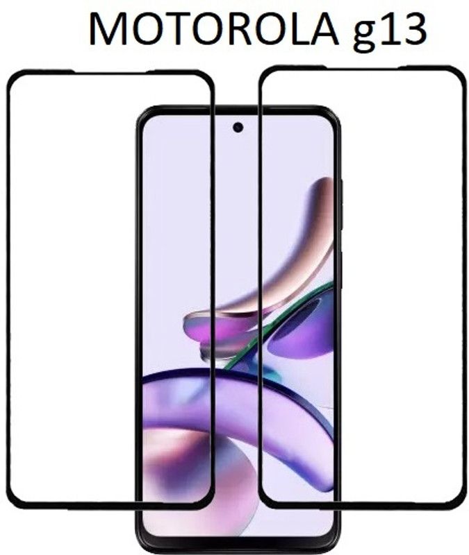 HOBBYTRONICS Edge To Edge Tempered Glass for MOTOROLA g13, moto g13, Motorola moto g13  (Pack of 2)