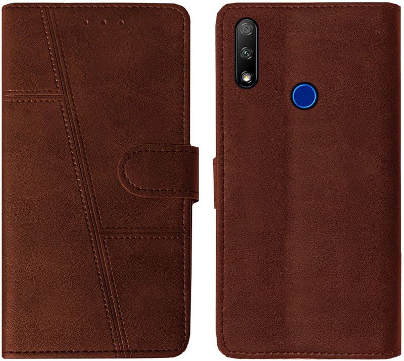 AOnes Flip Cover for Honor 9X  (Brown, Cases with Holder, Pack of: 1)