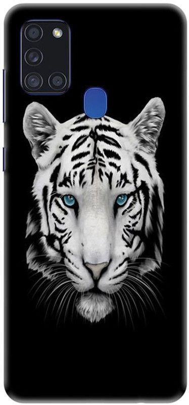 PNBEE Back Cover for Samsung Galaxy A21s, SM-A217F - White Tiger Print  (Multicolor, Hard Case, Pack of: 1)