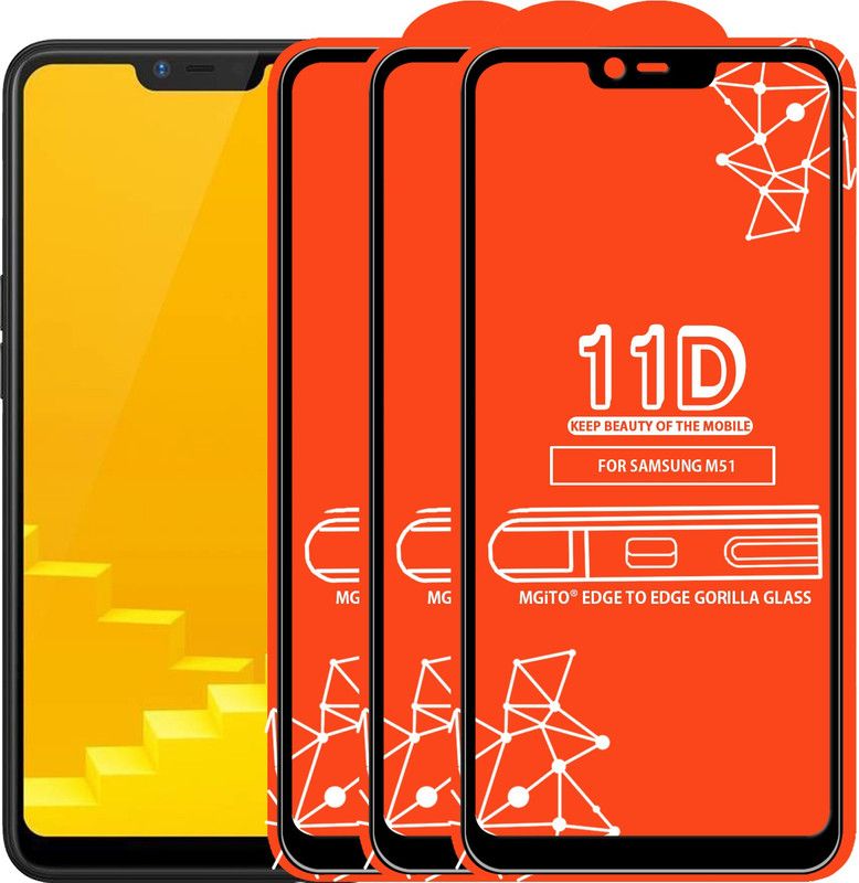 MGito Edge To Edge Tempered Glass for Realme C1  (Pack of 3)