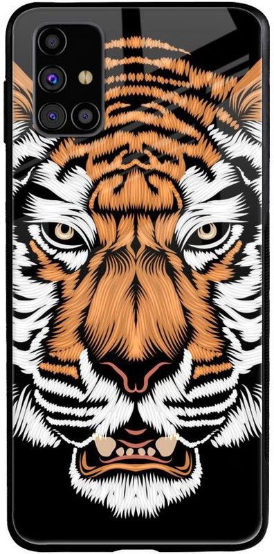 QRIOH Glass Back Cover for Samsung Galaxy M31s  (Multicolor, Grip Case, Silicon, Pack of: 1)