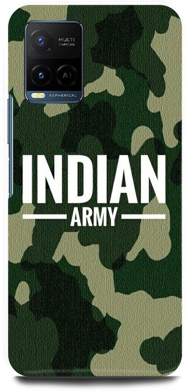 FIKORA Back Cover for Vivo Y21, V2149, INDIAN, ARMY, SOLDIER, COMOFLAG  (Khaki, Hard Case, Pack of: 1)