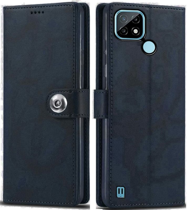 COVERNEW Flip Cover for Oppo Realme C21Y  (Blue, Dual Protection, Pack of: 1)