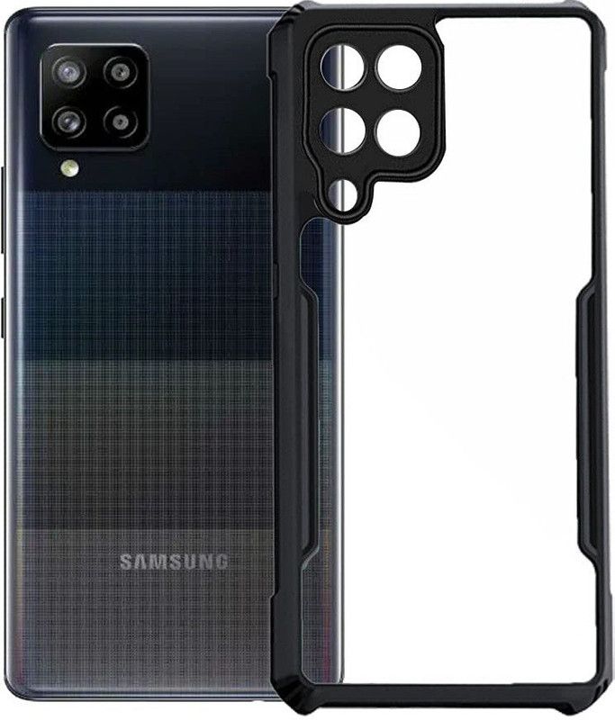 Phone Back Cover Bumper Case for Samsung A22, Galaxy A22  (Black, Transparent, Grip Case, Pack of: 1)