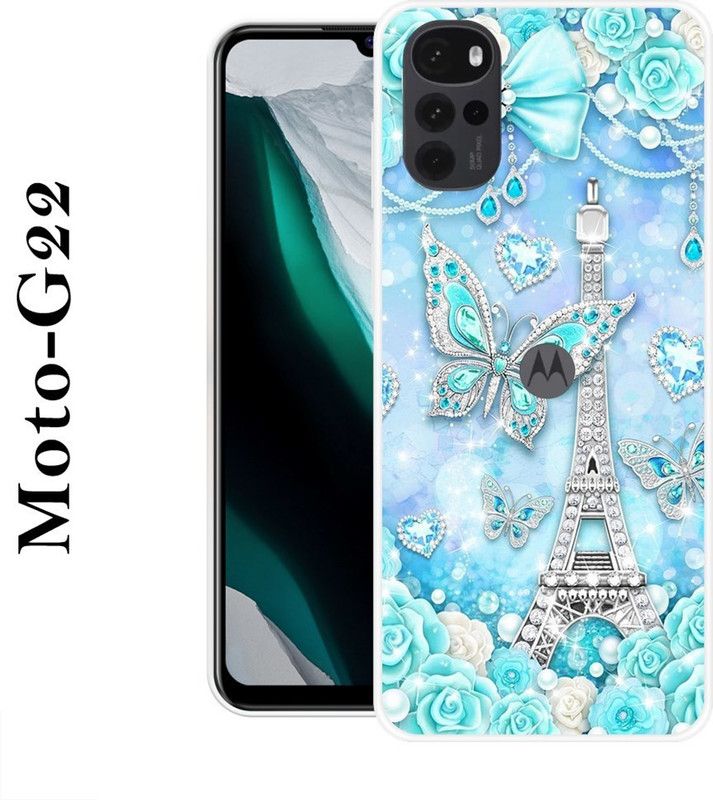 Sswastik Back Cover for Motorola Moto G22  (Blue, Silver, Silicon)