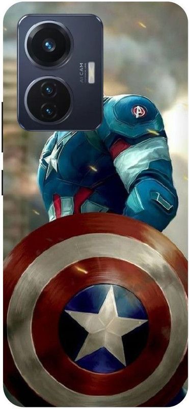 THE NARAYANA COLLECTIONS Back Cover for VIVO T1 44W- V2153-BABY,CAPTAIN,AMERICA,SHIELD,AVENGERS  (Multicolor, Hard Case, Pack of: 1)
