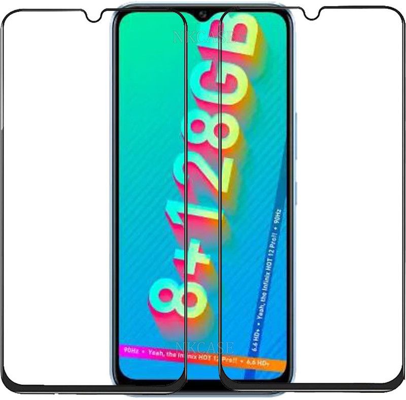 NKCASE Edge To Edge Tempered Glass for Infinix Hot 12 Pro  (Pack of 2)