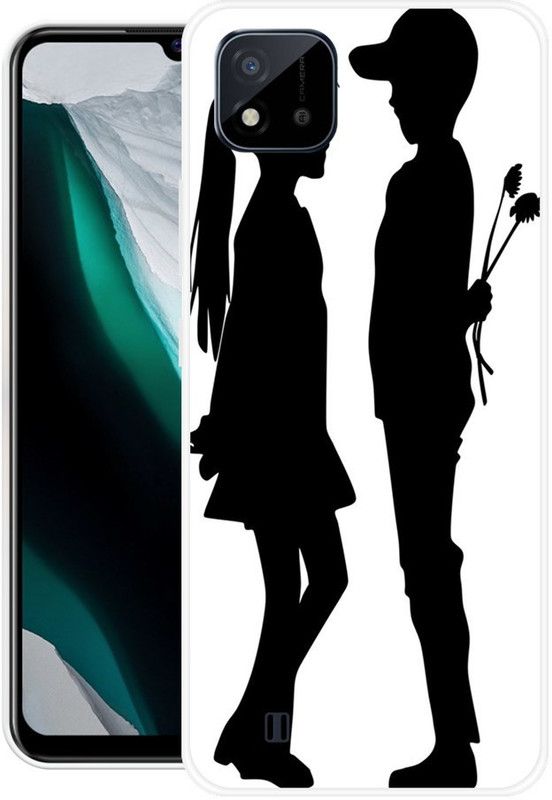 vaidik Back Cover for Realme C20  (Black, White, Dual Protection, Silicon, Pack of: 156)