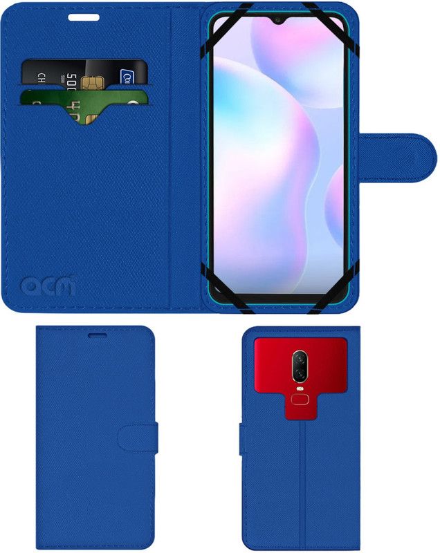ACM Flip Cover for Xiaomi Redmi 9A  (Blue, Cases with Holder, Pack of: 1)