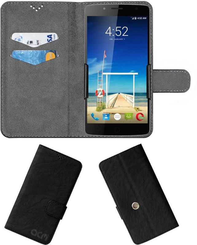 ACM Flip Cover for Swipe Elite Sense  (Black, Cases with Holder, Pack of: 1)