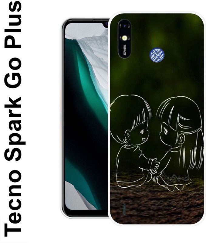 INDIALAND Back Cover for Tecno Spark Go Plus  (Green, White, Silicon)