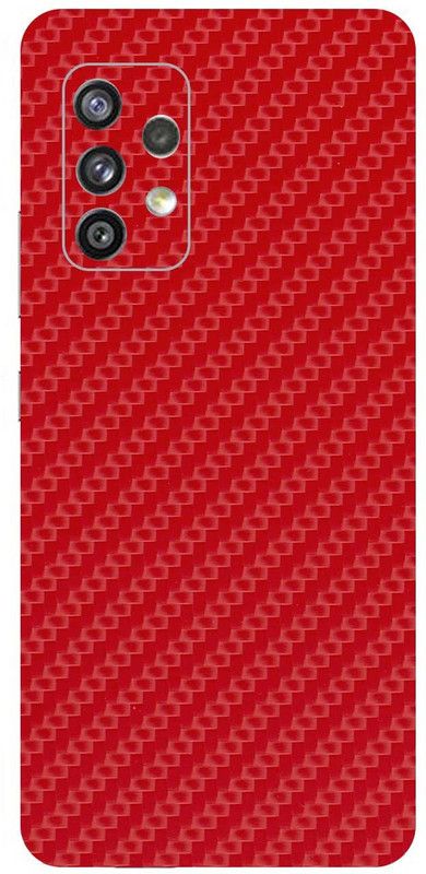 Scratchgard Samsung Galaxy A52 / A52 5G (Back + Side +Camera) Mobile Skin  (Carbon Fiber Red)