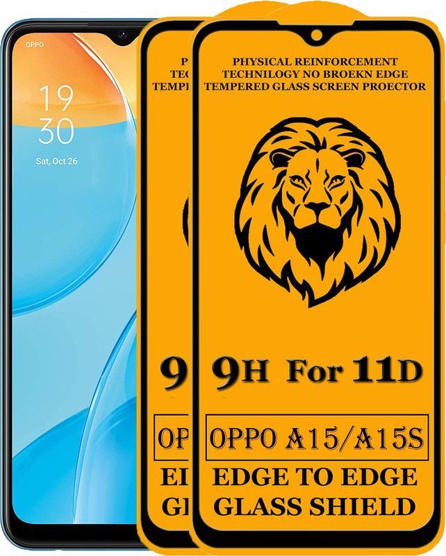 Dream Edge To Edge Tempered Glass for Oppo A15s, Oppo A15  (Pack of 2)
