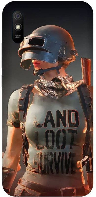 PHONE WALEY.COM Back Cover for Redmi 9i ,MZB080UIN , Pubg, Pubg game,print Back Cover  (Brown, Hard Case, Pack of: 1)