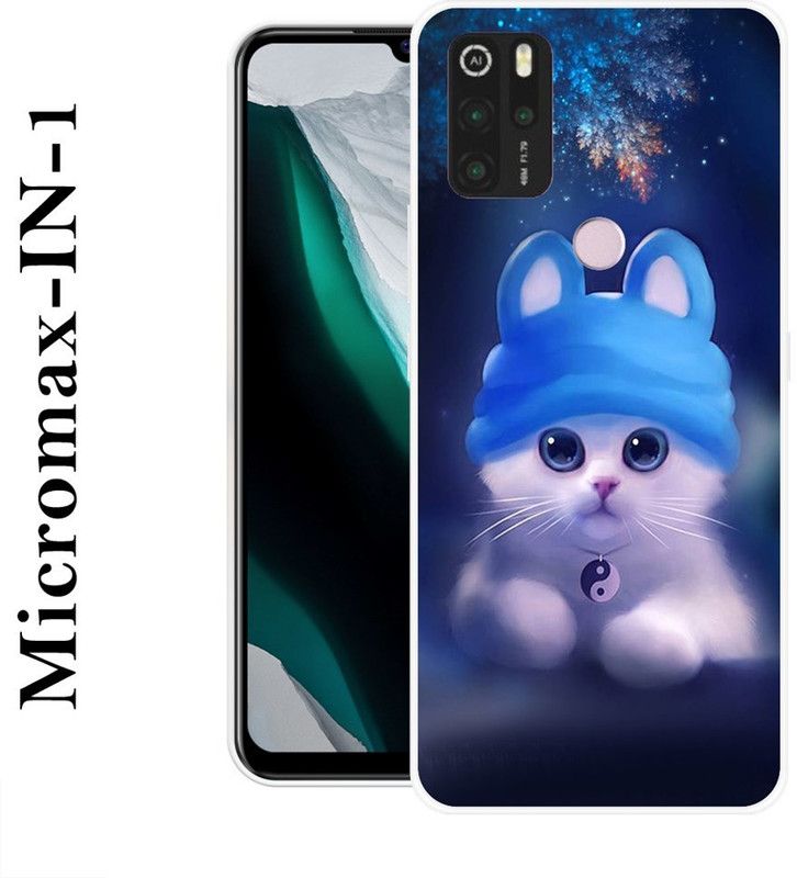 REALKING Back Cover for Micromax in 1  (Blue, White, Grip Case, Silicon)