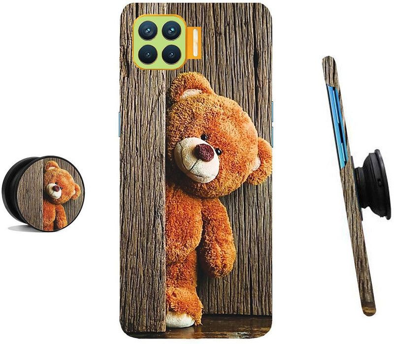 HELLO CASE Back Cover for Oppo F17 Pro  (Brown, Cases with Holder)