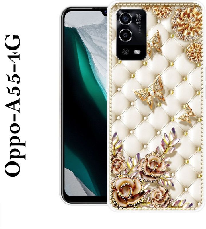 KLC Back Cover for Oppo A55 4G  (Beige, Grip Case, Silicon)